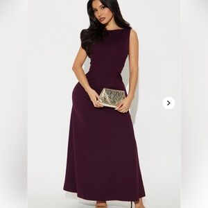Fashion Nova Taylor Backless A Line Maxi Dress Deep Purple Maxi Dress- Size XS